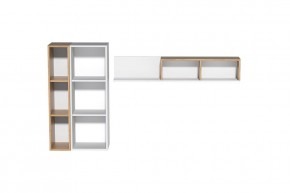 Гостиная Эльза (модульная) Дуб Крафт Золотой/Белый в Ревде - revda.mebel24.online | фото 3