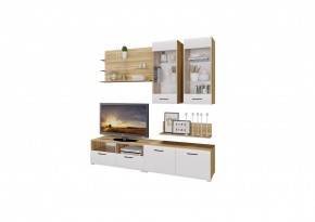 Гостиная НЕНСИ (модульная) Крафт золотой/Белый глянец в Ревде - revda.mebel24.online | фото 2