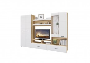 Гостиная НЕНСИ (модульная) Крафт золотой/Белый глянец в Ревде - revda.mebel24.online | фото 4