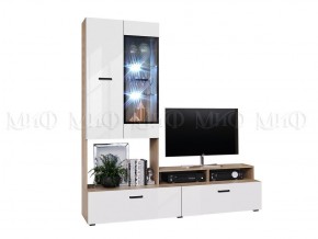 НЭНСИ NEW Гостиная ЛДСП (модульная) Белый глянец/Сонома в Ревде - revda.mebel24.online | фото 2