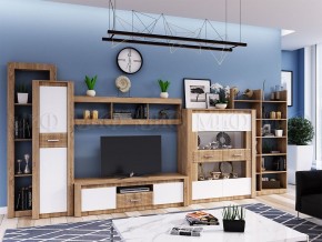 ТЕРРА Гостиная МДФ (модульная) Белый глянец/дуб сонома в Ревде - revda.mebel24.online | фото