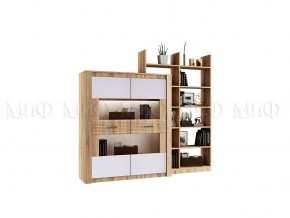 ТЕРРА Гостиная МДФ (модульная) Белый глянец/дуб сонома в Ревде - revda.mebel24.online | фото 3