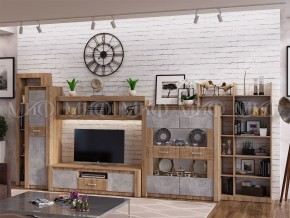 ТЕРРА Гостиная МДФ (модульная) Бетон темный/дуб сонома в Ревде - revda.mebel24.online | фото