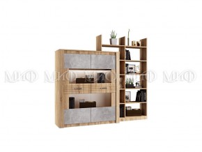 ТЕРРА Гостиная МДФ (модульная) Бетон темный/дуб сонома в Ревде - revda.mebel24.online | фото 5