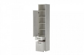 ИТАЛИЯ П1Я-400 Пенал с пуфом  (дуб крафт белый) в Ревде - revda.mebel24.online | фото 2