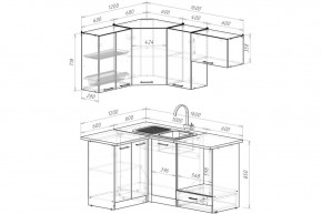ЖАСМИН Кухонный гарнитур Мега Прайм (1200*1600 мм) в Ревде - revda.mebel24.online | фото 2