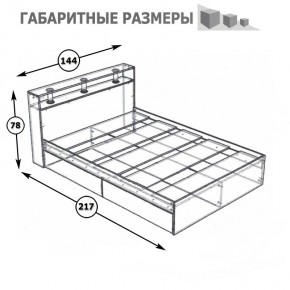 Камелия Кровать 1400, цвет венге/дуб лоредо, ШхГхВ 143,5х217х78,2 см., сп.м. 1400х2000 мм., без матраса, основание есть в Ревде - revda.mebel24.online | фото 5