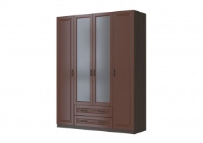 КАНТРИ Шкаф ШР-4 с 2 зерк. (орех) ЛАК в Ревде - revda.mebel24.online | фото