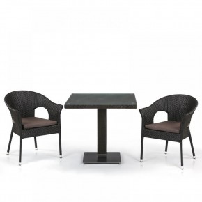 Кофейный комплект плетеной мебели T605SWT/Y79A-W53 Brown (2+1) в Ревде - revda.mebel24.online | фото 1