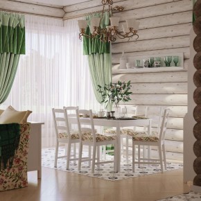 Комлект Вествик обеденный стол и четыре стула, массив сосны, цвет белый в Ревде - revda.mebel24.online | фото