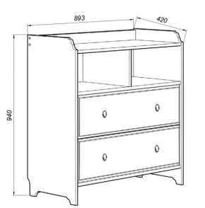 Комод 02 Вествик с двумя ящиками, массив сосны, цвет белый в Ревде - revda.mebel24.online | фото 3