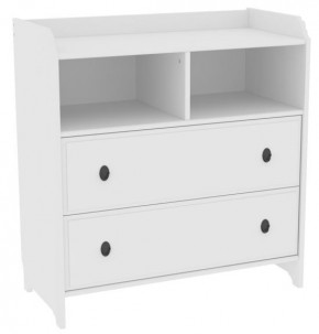 Комод 02 Вествик с двумя ящиками, массив сосны, цвет белый в Ревде - revda.mebel24.online | фото