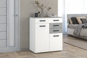Комод Ева (Белый текстурный/Бетонный камень) в Ревде - revda.mebel24.online | фото