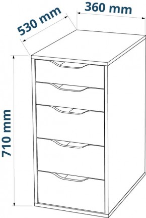 Комод Ингар белый с пятью выдвижными ящиками в Ревде - revda.mebel24.online | фото 3