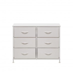 Комод Leset Линкс 6 ящ. (к/з), Каркас Белый, ящики Белые в Ревде - revda.mebel24.online | фото 1