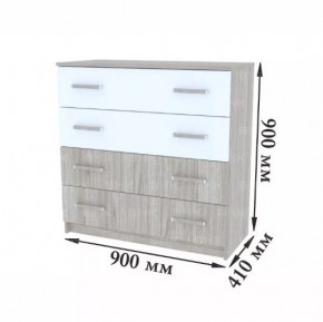 Комод подростковая Антилия (Дуб Крафт белый/Белый глянец) в Ревде - revda.mebel24.online | фото 4