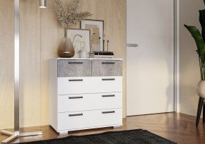 Комод Стандарт-5 NEW (белый/цемент светлый) в Ревде - revda.mebel24.online | фото 3