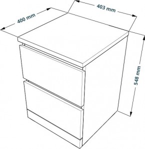 Комод Варма 2 с двумя выдвижными ящиками, цвет белый в Ревде - revda.mebel24.online | фото 3