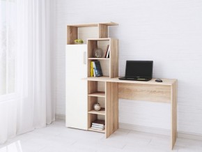 Компьютерный Стол Квартет-7 Дуб сонома/Белый в Ревде - revda.mebel24.online | фото