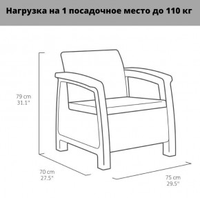 Комплект мебели Корфу Рест (Corfu Rest - without table) коричневый в Ревде - revda.mebel24.online | фото 3