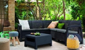 Комплект мебели угловой Корфу Релакс Сет (CORFU II RELAX SET) графит в Ревде - revda.mebel24.online | фото 3