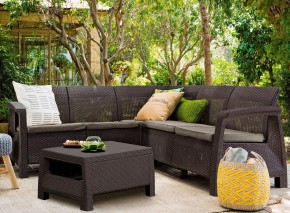 Комплект мебели угловой Корфу Релакс Сет (CORFU II RELAX SET) коричневый в Ревде - revda.mebel24.online | фото 1