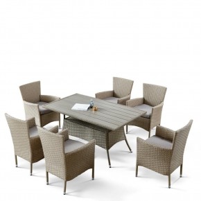 Комплект плетеной мебели AFM-195-6Pcs Beige (6+1) в Ревде - revda.mebel24.online | фото 3