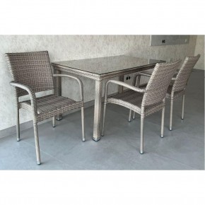 Комплект плетеной мебели T256C/Y376C-W85 Latte (4+1) + подушки на стульях в Ревде - revda.mebel24.online | фото 2