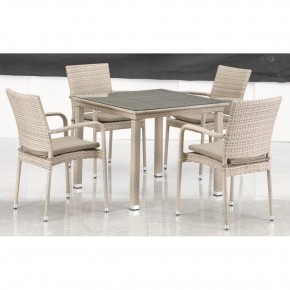 Комплект плетеной мебели T256C/Y376C-W85 Latte (4+1) + подушки на стульях в Ревде - revda.mebel24.online | фото 3