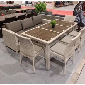 Комплект плетеной мебели T365/S65/Y380C-W85 8PCS Latte (8+1) + подушки в Ревде - revda.mebel24.online | фото