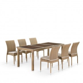 Комплект плетеной мебели T365/Y380B-W65 Light Brown (6+1) в Ревде - revda.mebel24.online | фото 1