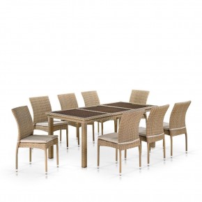 Комплект плетеной мебели T365/Y380B-W65 Light Brown (8+1) в Ревде - revda.mebel24.online | фото 1