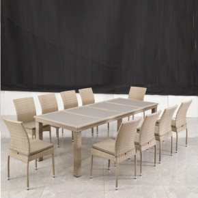 Комплект плетеной мебели T438/Y380C-W85 Latte (10+1) + подушки в Ревде - revda.mebel24.online | фото 1