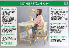 Комплект растущий стол и стул с чехлом 38 попугаев «Вуди» (Белый, Белый, Беж) в Ревде - revda.mebel24.online | фото