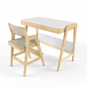 Комплект растущий стол и стул с чехлом 38 попугаев «Вуди» (Белый, Береза, Беж) в Ревде - revda.mebel24.online | фото