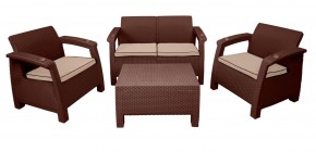 Комплект уличной мебели Yalta Premium Terrace Set (Ялта) шоколадый (+подушки под спину) в Ревде - revda.mebel24.online | фото