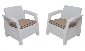 Комплект уличной мебели Yalta Premium Terrace Triple Set (Ялта) белый (+подушки под спину) в Ревде - revda.mebel24.online | фото 4