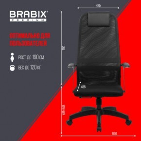 Кресло офисное BRABIX PREMIUM "Ultimate EX-801" пластик, плотная двойная сетка Х2, черное, 532922 в Ревде - revda.mebel24.online | фото 5