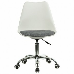 Кресло стул BRABIX "Eames MG-310 CH", хром, пластик белый, ткань серая, 532924 в Ревде - revda.mebel24.online | фото 1