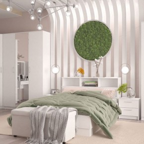 Кровать 1400 Париж с настилом (Белый тиснение) в Ревде - revda.mebel24.online | фото 3