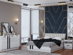 МАГНОЛИЯ Кровать 1600 с ортопедом (Белый глянец/белый) в Ревде - revda.mebel24.online | фото 2