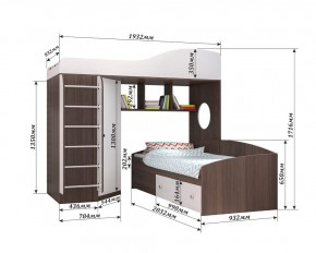 Кровать-чердак Кадет 2 с металлической лестницей в Ревде - revda.mebel24.online | фото 2