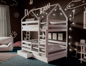 Кровать-домик двухъярусная 80*160 Белый в Ревде - revda.mebel24.online | фото