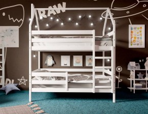 Кровать-домик двухъярусная 80*160 Белый (без ящиков) в Ревде - revda.mebel24.online | фото