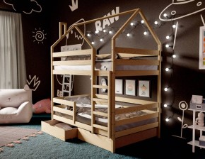 Кровать-домик двухъярусная 80*160 без покраски в Ревде - revda.mebel24.online | фото