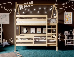 Кровать-домик двухъярусная 80*160 без покраски в Ревде - revda.mebel24.online | фото 2