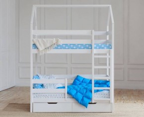 Кровать-домик двухъярусная 80*190 Белый в Ревде - revda.mebel24.online | фото 5