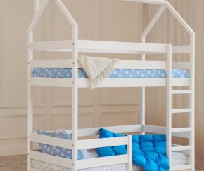 Кровать-домик двухъярусная 80*190 Белый в Ревде - revda.mebel24.online | фото 6