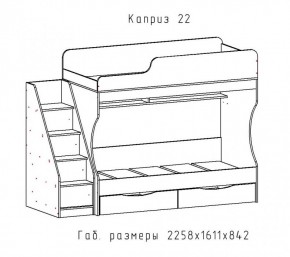 КАПРИЗ-22 Кровать двухъярусная 800 настил ЛДСП в Ревде - revda.mebel24.online | фото 2