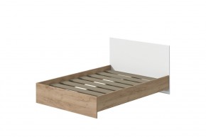 Кровать Эконом 1400 (Дуб крафт золотой/Белый текстурный) в Ревде - revda.mebel24.online | фото